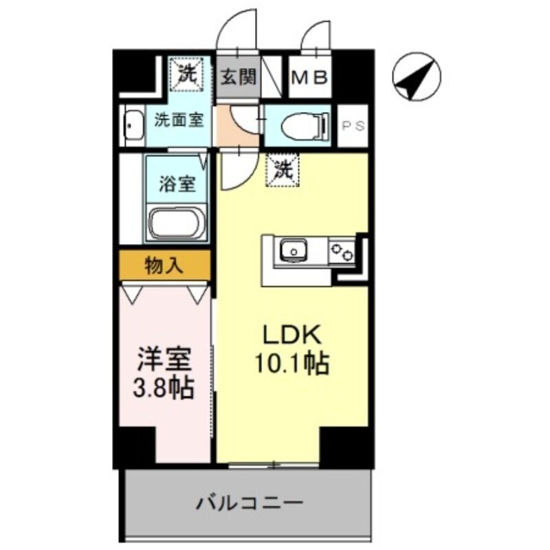 ドーム前千代崎駅 徒歩5分 2階の物件間取画像