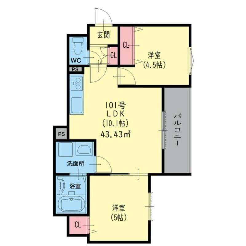 クリエオーレ木田町の物件間取画像