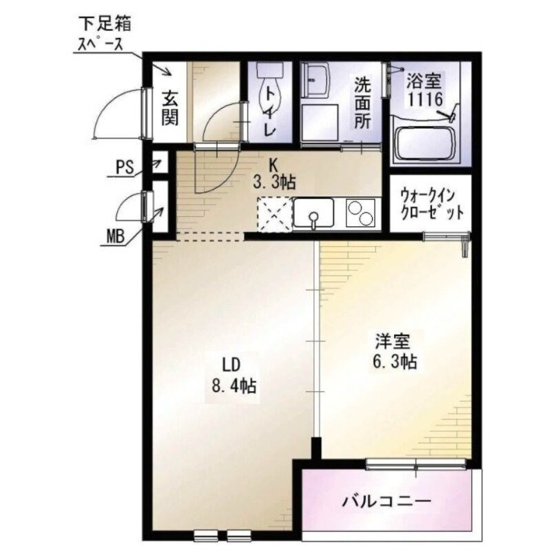 大阪府寝屋川市上神田１丁目アパート 1階の物件間取画像