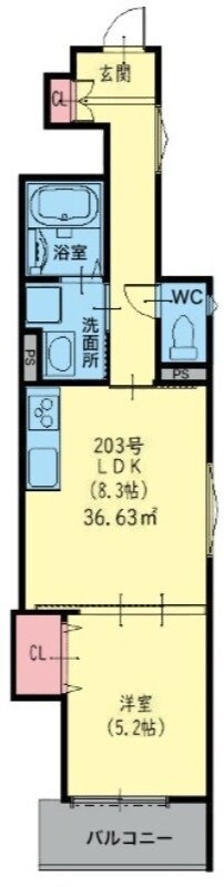 クリエオーレ衣摺Ⅰの物件間取画像