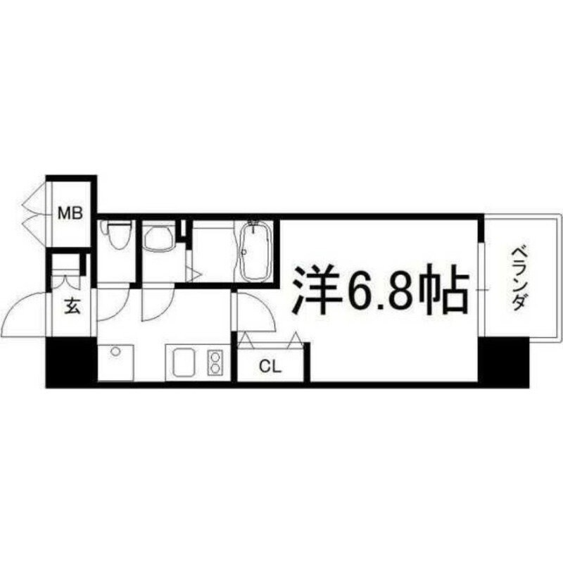 弁天町駅 徒歩4分 7階の物件間取画像