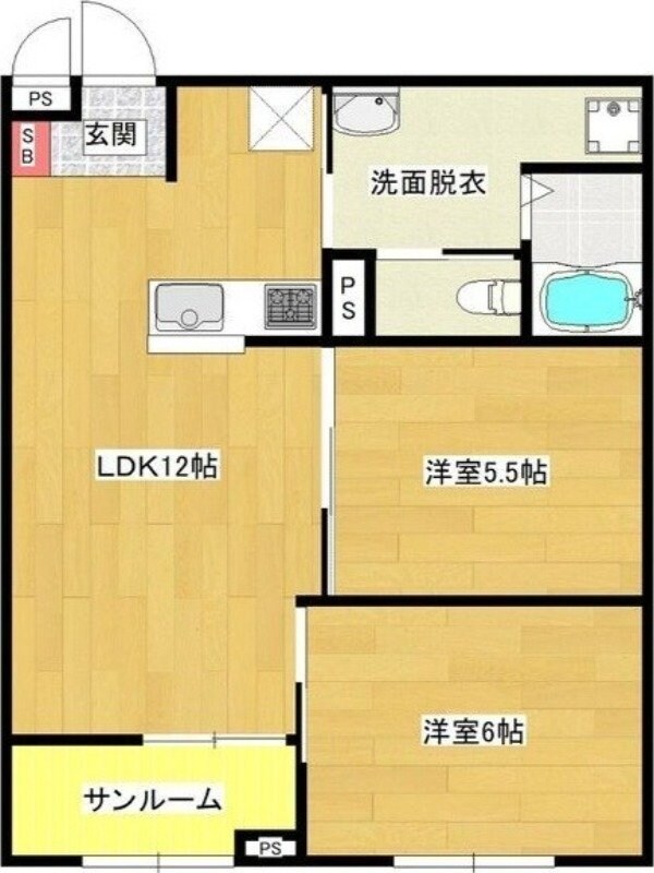 マンションカワタの物件間取画像