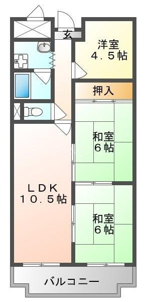 門真市駅 徒歩4分 6階の物件間取画像