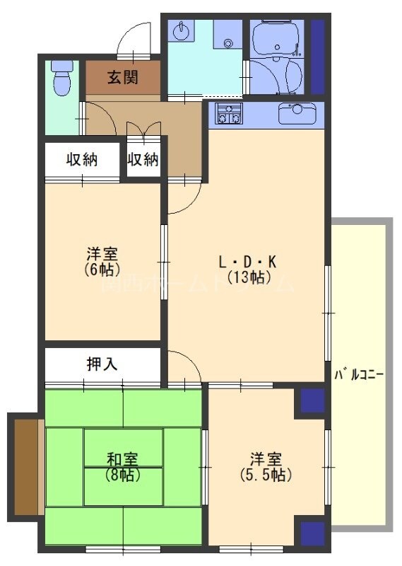 大日駅 徒歩6分 2階の物件間取画像