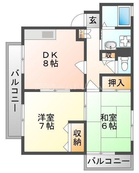 大和田駅 徒歩8分 3階の物件間取画像