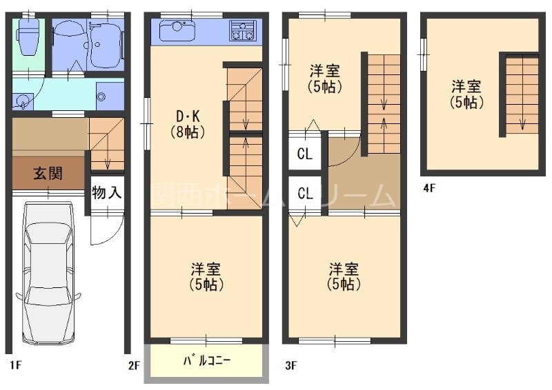 大日駅 徒歩8分 1階の物件間取画像