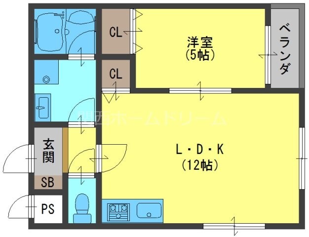 アフロディテ寝屋川の物件間取画像