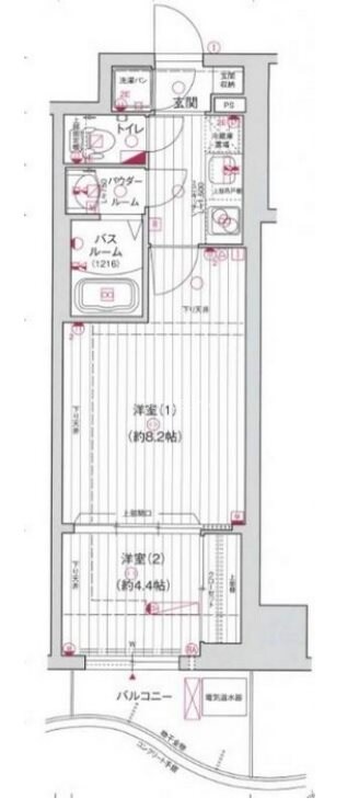 エグゼ難波東の物件間取画像