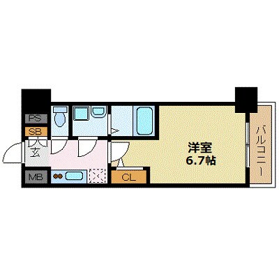 エスリード大阪上本町グリーズの物件間取画像