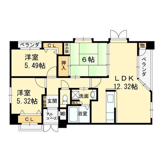 ショワジール長居公園の物件間取画像