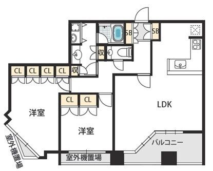 夕陽丘イクスの物件間取画像