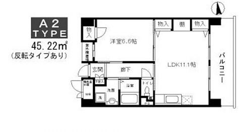 花園町駅 徒歩1分 11階の物件間取画像