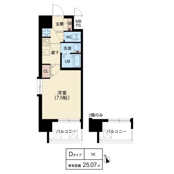 美章園駅 徒歩7分 5階の物件間取画像