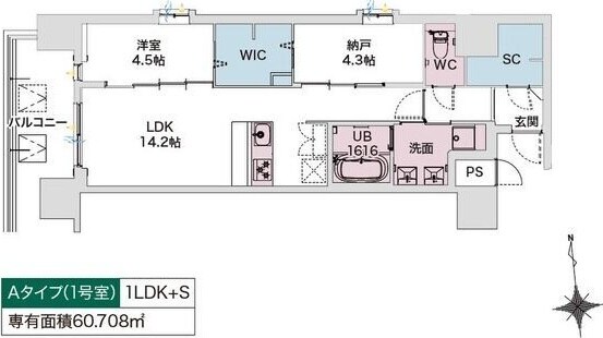 Draw上本町の物件間取画像