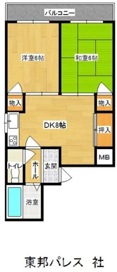 東邦パレス社の物件間取画像