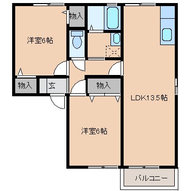 ルシエルたきのの物件間取画像