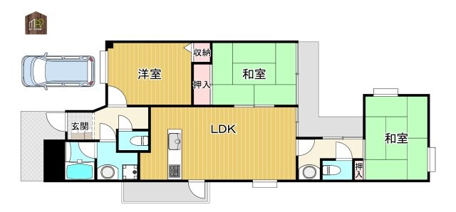 城北公園通駅 徒歩7分 1階の物件間取画像