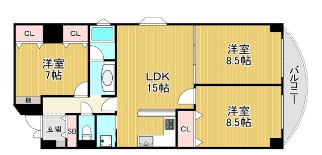 ロイヤルコート生江の物件間取画像