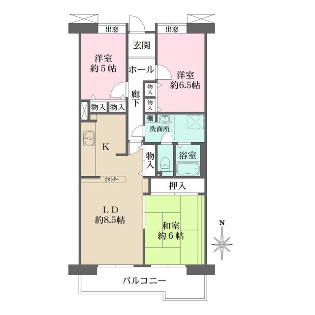 新森古市駅 徒歩5分 3階の物件間取画像