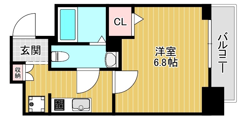 緑橋駅 徒歩9分 13階の物件間取画像