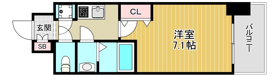 京橋駅 徒歩9分 7階の物件間取画像