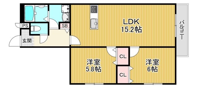 太子橋今市駅 徒歩8分 1階の物件間取画像