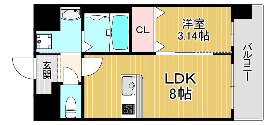 新森古市駅 徒歩3分 6階の物件間取画像