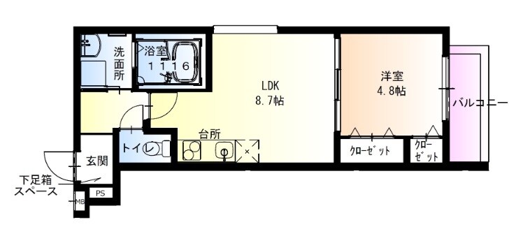 緑橋駅 徒歩8分 1階の物件間取画像