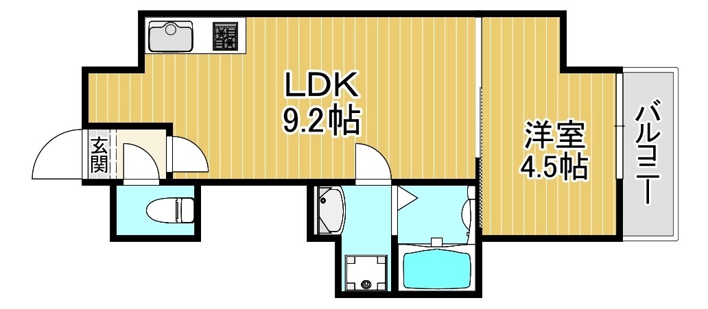 太子橋今市駅 徒歩1分 2階の物件間取画像