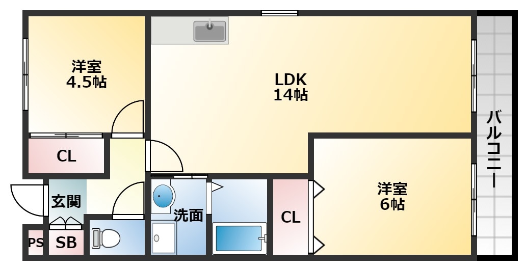 ロイヤルハイツ一津屋の物件間取画像