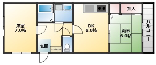 高鷲駅 徒歩16分 2階の物件間取画像