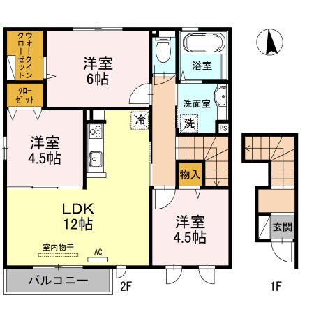 エトワール天美A棟の物件間取画像