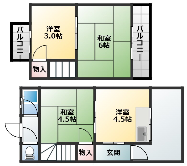 高見の里5丁目テラスハウスの物件間取画像