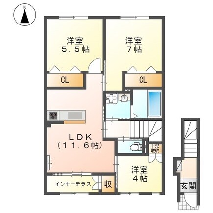 グルーヴィ高見の里Ⅱの物件間取画像