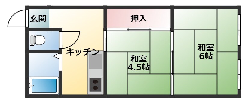 エクセレント老原B棟の物件間取画像