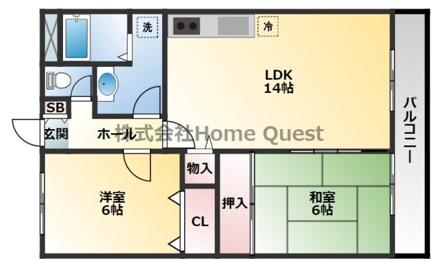 ルモン高安の物件間取画像