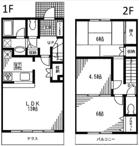 中川駅 徒歩8分 1-2階の物件間取画像