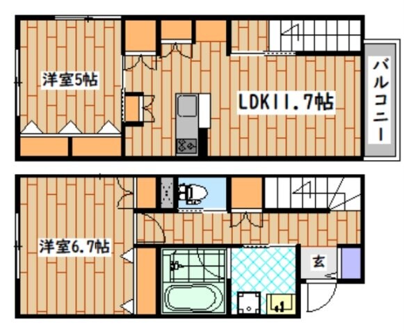 Ｐｏｎｓｏｎｂｙ　ＨＡＲＵの物件間取画像