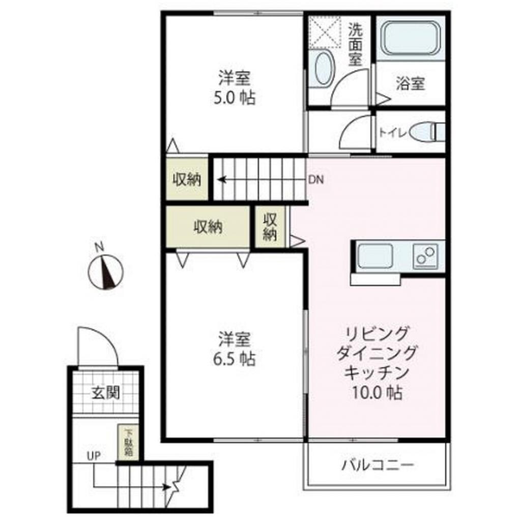 パルク・フルール　Ａ棟の物件間取画像