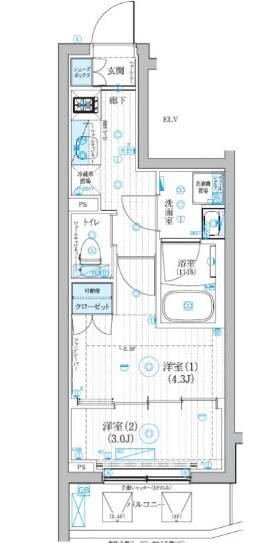 ブライズ二子新地の物件間取画像