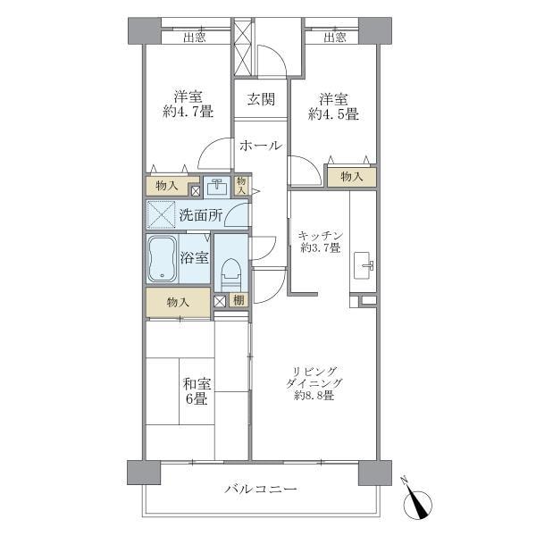 鷺沼駅 徒歩6分 4階の物件間取画像