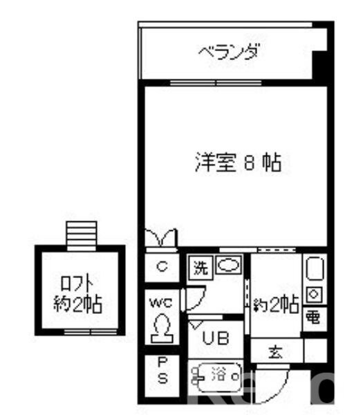 唐人町駅 徒歩1分 8階の物件間取画像