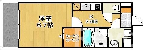 渡辺通駅 徒歩10分 6階の物件間取画像