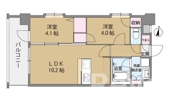 名島駅 徒歩1分 7階の物件間取画像