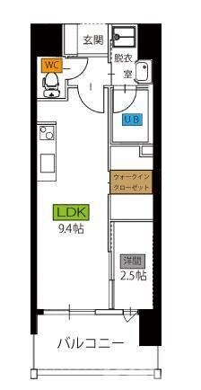 千代県庁口駅 徒歩10分 9階の物件間取画像