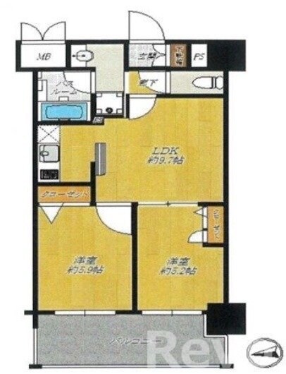 貝塚駅 徒歩7分 6階の物件間取画像