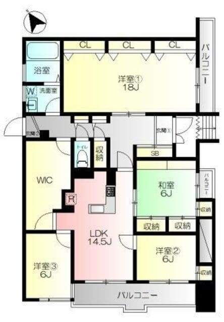 サンヒルズマンションの物件間取画像