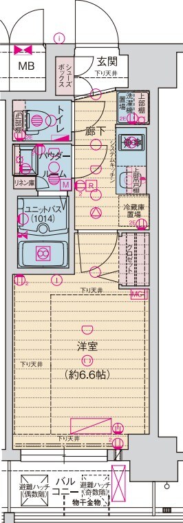 ソルテラス都島テソロの物件間取画像