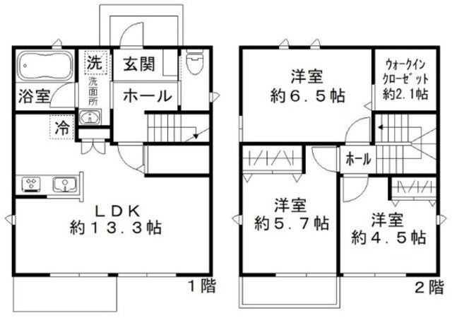 川口市峯貸家の物件間取画像