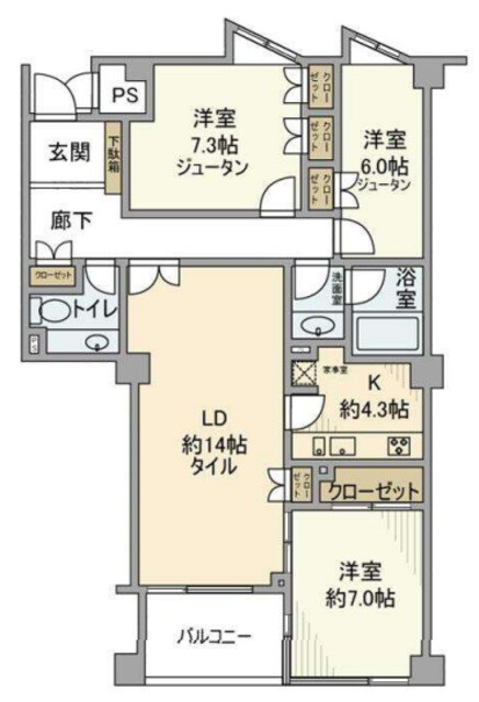 プレステージ浜田山の物件間取画像